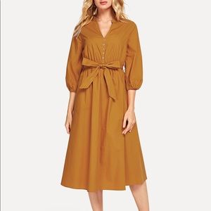 Beautiful Bishop Sleeve Button Up Dress